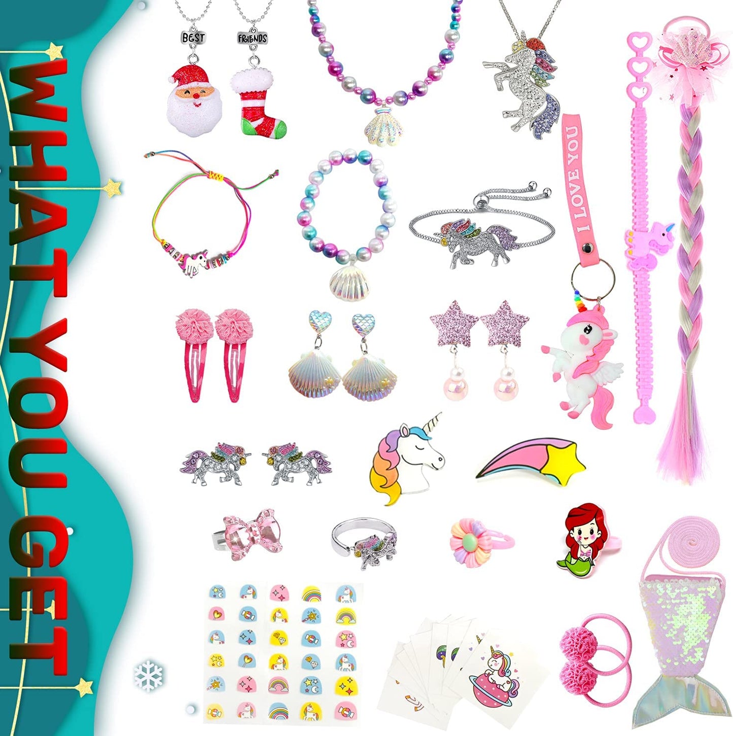 iZoeL Unicorn Advent Calendar 2021 Girls Christmas, 24 Days Novelty Gifts, Jewelry, Unicorn Accessories, Coin Purse, Countdown Days to Christmas Holiday, Xmas Surprise Gift for Girls Kids