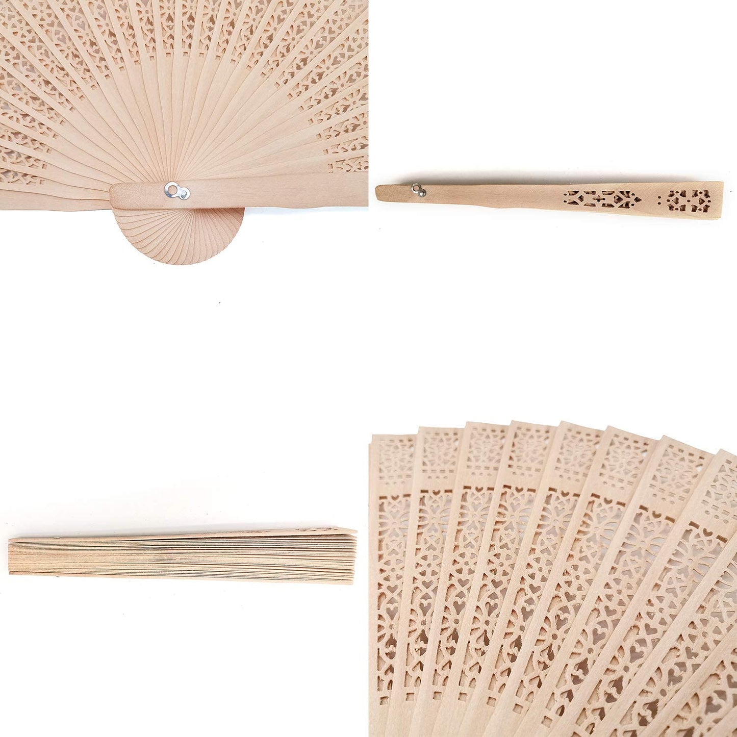 iZoeL Wooden Folding Fans Handheld Folding Fans 12pcs Beige Bamboo Fan Women's Hand Held Holding Fans for Wedding Birthday Party Decoration Walls Idea Gifts Dancing Prop Party Favor