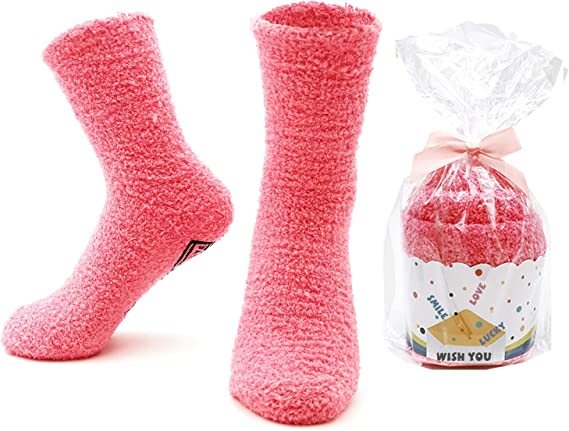 iZoeL Chocolate Socks Womens 4-7- If You Can Read This Bring Me Chocolate Socks- Cupcake Gift Packaging - Fluffy Socks Novelty Socks Funny Socks - Birthday Gift for Wife Mother