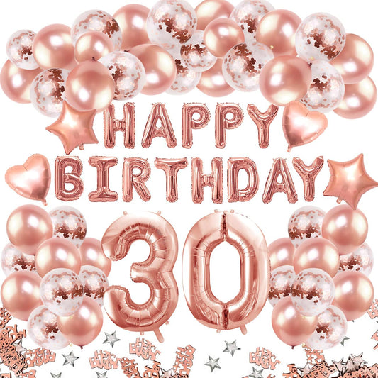 iZoeL 30th Rose Gold Birthday Balloon
