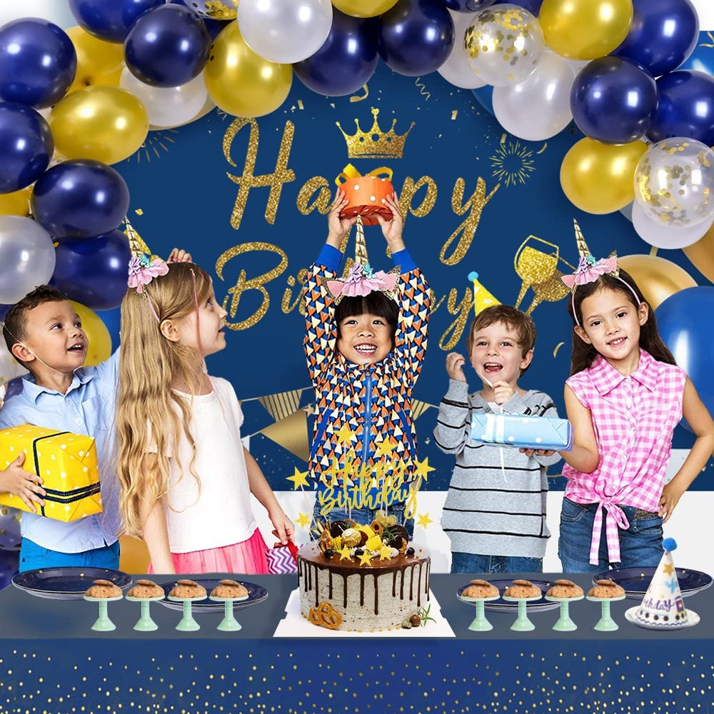 iZoeL Navy Blue, Gold Balloon Arch Garland Kit