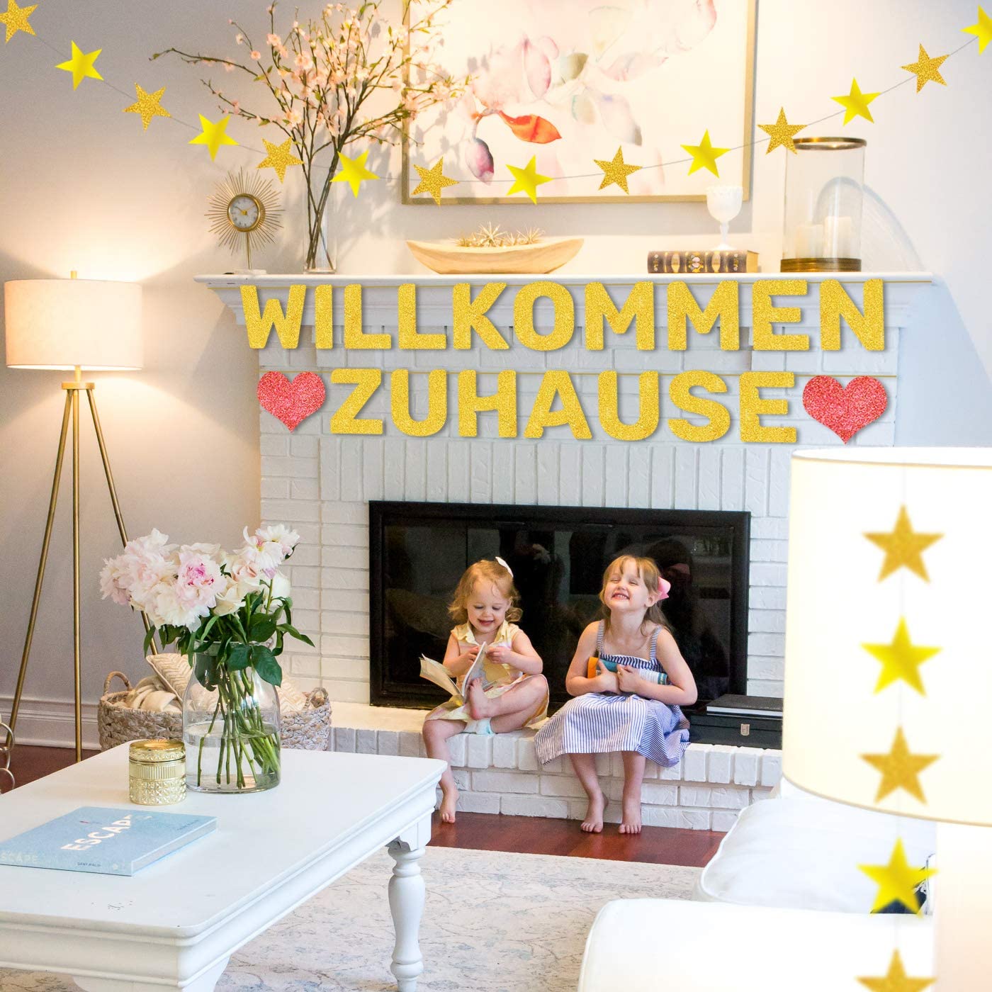 iZoeL Willkommen Haus Banner Glitzer