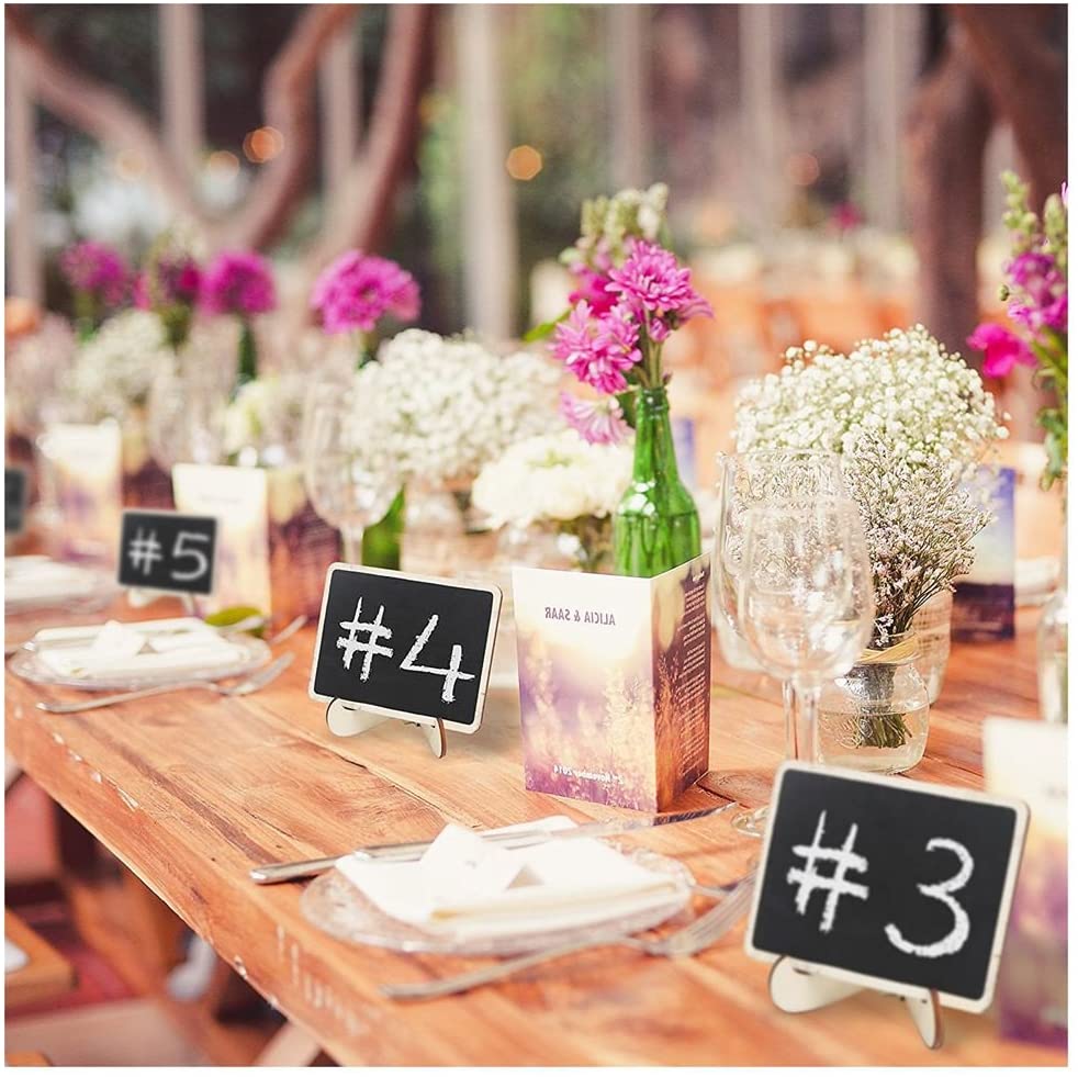 iZoeL Chalkboards Small Blackboard Decorative Double Sided with Stand for Signs Name Plates Crafting Table Settings Message Board Weddings Parties Event Decorations