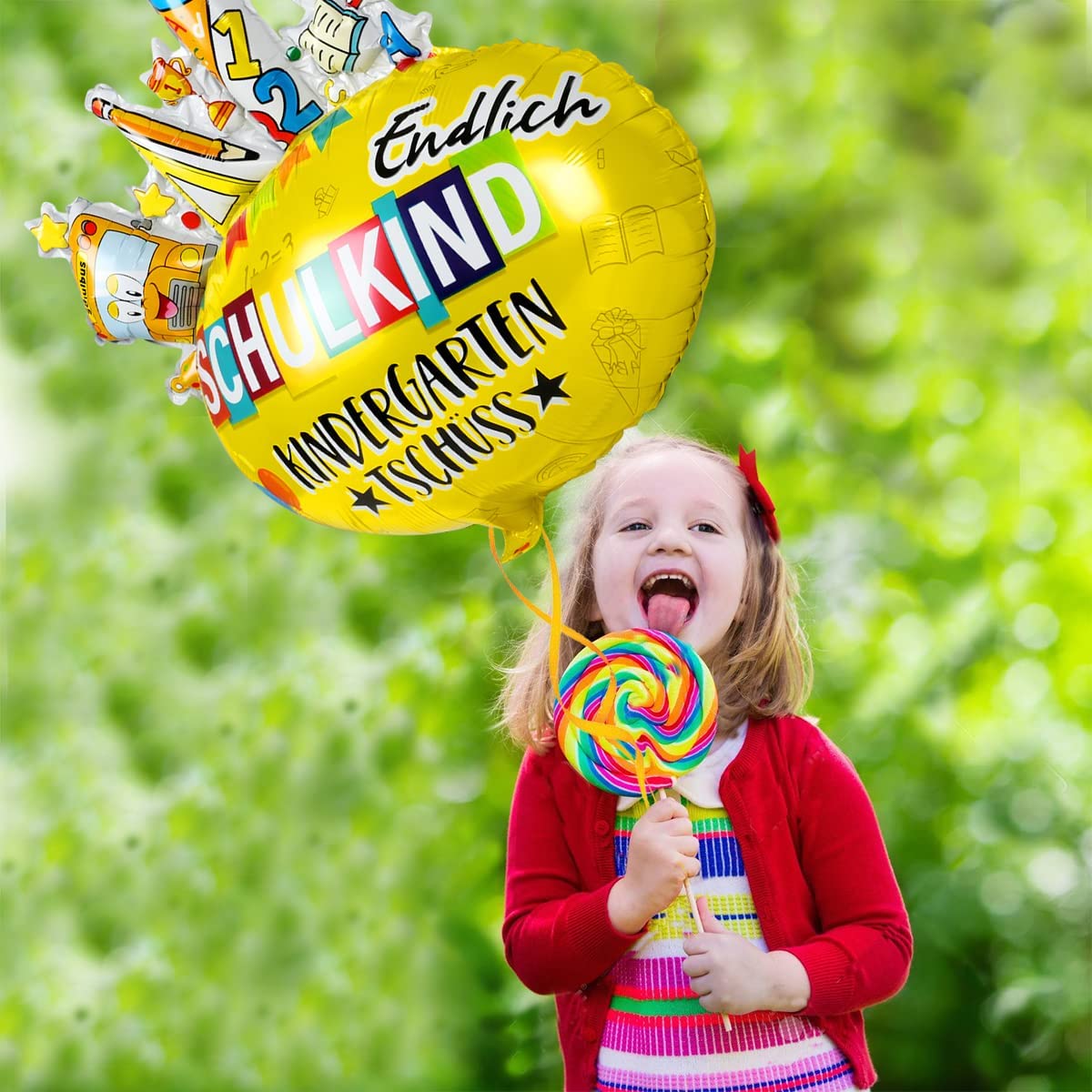 iZoeL First Day of School, Foil Balloon, 2 Pieces, Helium Air Balloon, First Day of School, Boy Girl Decoration