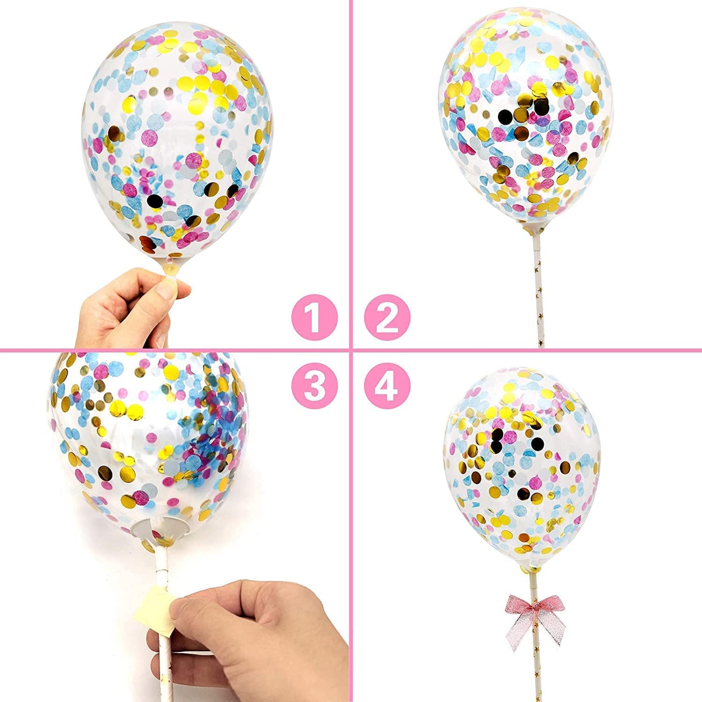 iZoeL Birthday Cake Topper Rainbow Cake Decoration Confetti Balloon Happy Birthday Cupcake Topper Moon Cloud Stars for Girls Boys Kids Woman Birthday Anniversary Wedding Baby Shower