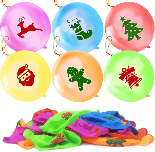 iZoeL 36pcs XL Christmas Party Punch Balloons Party Bag Filler for Kids Children Game Party Pack Punching Balloon Birthday Party Favor Supplies New Year Party