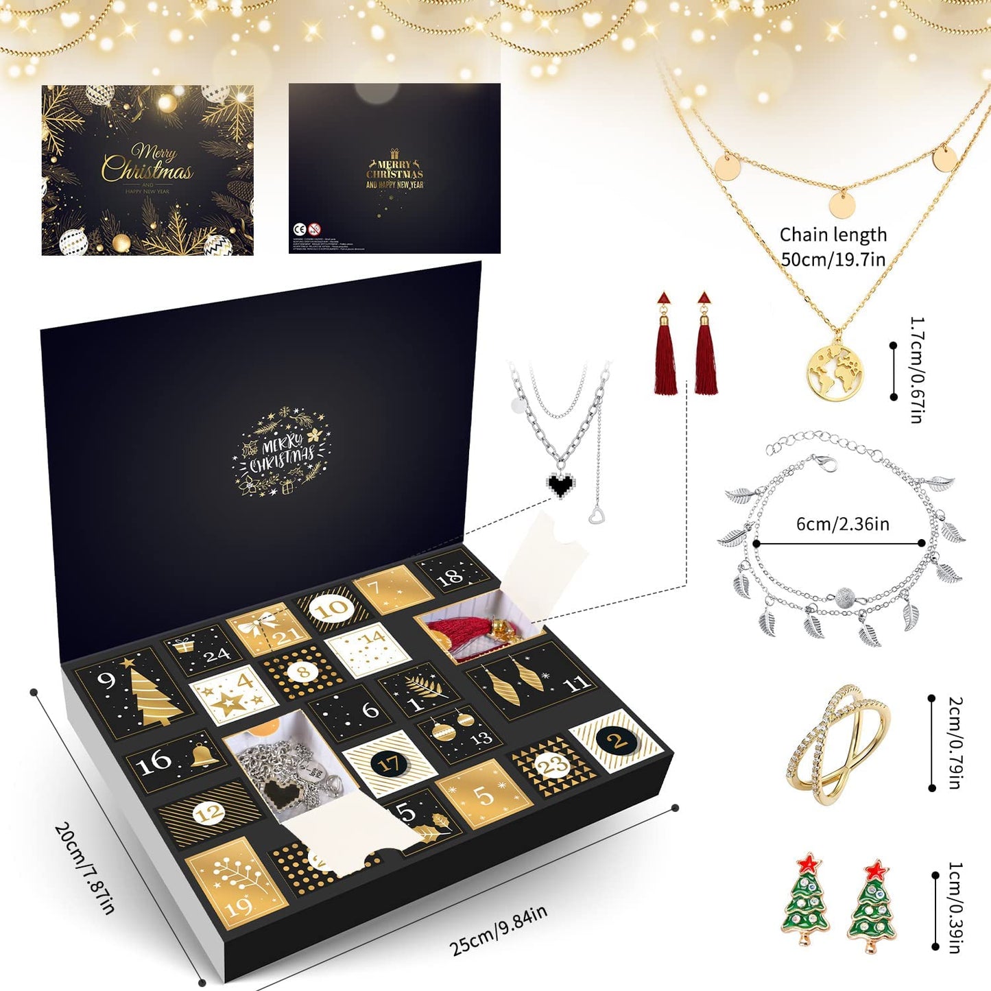 iZoeL Jewellery Advent Calendar 2022 Women Girls, 24 Surprises with Necklace Earrings Rings Bracelets Anklet Jewelry Calendar for Wife Mother Girlfriend Daughter Granddaughter