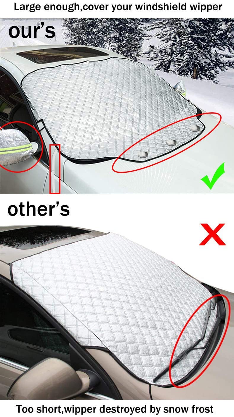 iZoeL Car Windscreen Cover with magnets for Frost Snow Ice Sun Shade 2 Hooks Universal for SUV Car Trucks