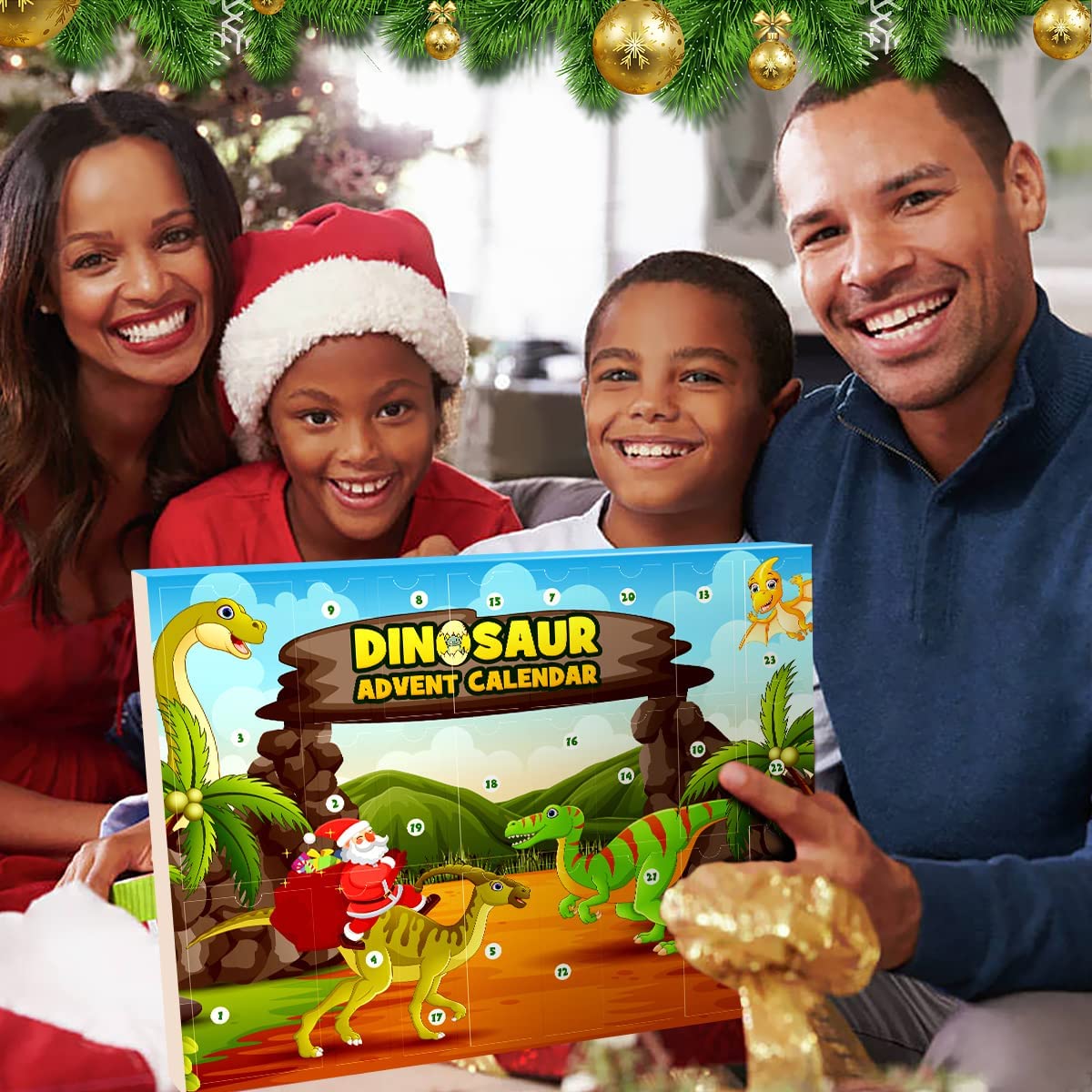 iZoeL Dinosaur Advent Calendar 2022 Boys Kids Christmas, 24 Big Dinosaurs Figures Playset with Game Map Countdown Days to Christmas Xmas Holiday Surprise Gift for Girls Teens