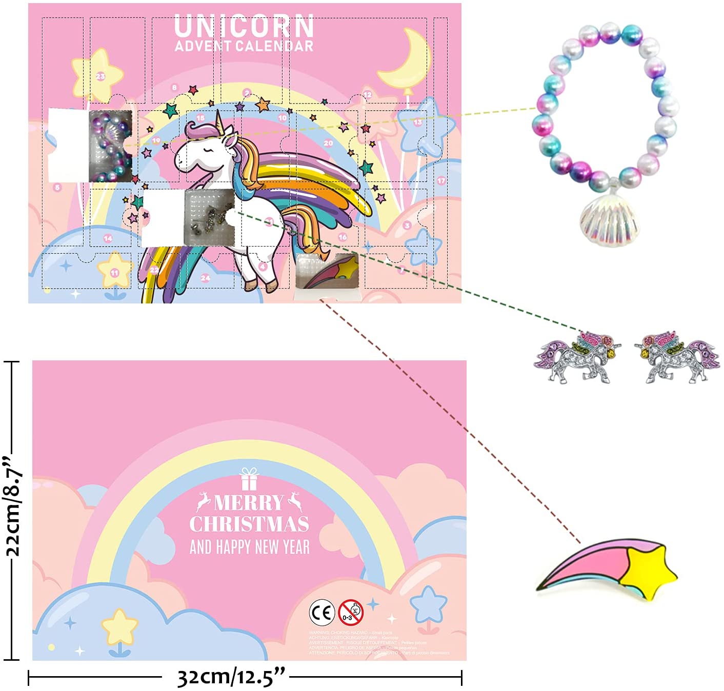 iZoeL Unicorn Advent Calendar 2021 Girls Christmas, 24 Days Novelty Gifts, Jewelry, Unicorn Accessories, Coin Purse, Countdown Days to Christmas Holiday, Xmas Surprise Gift for Girls Kids