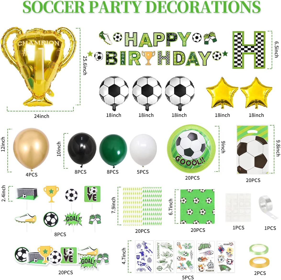 iZoeL Football Balloon Party Cutlery Set