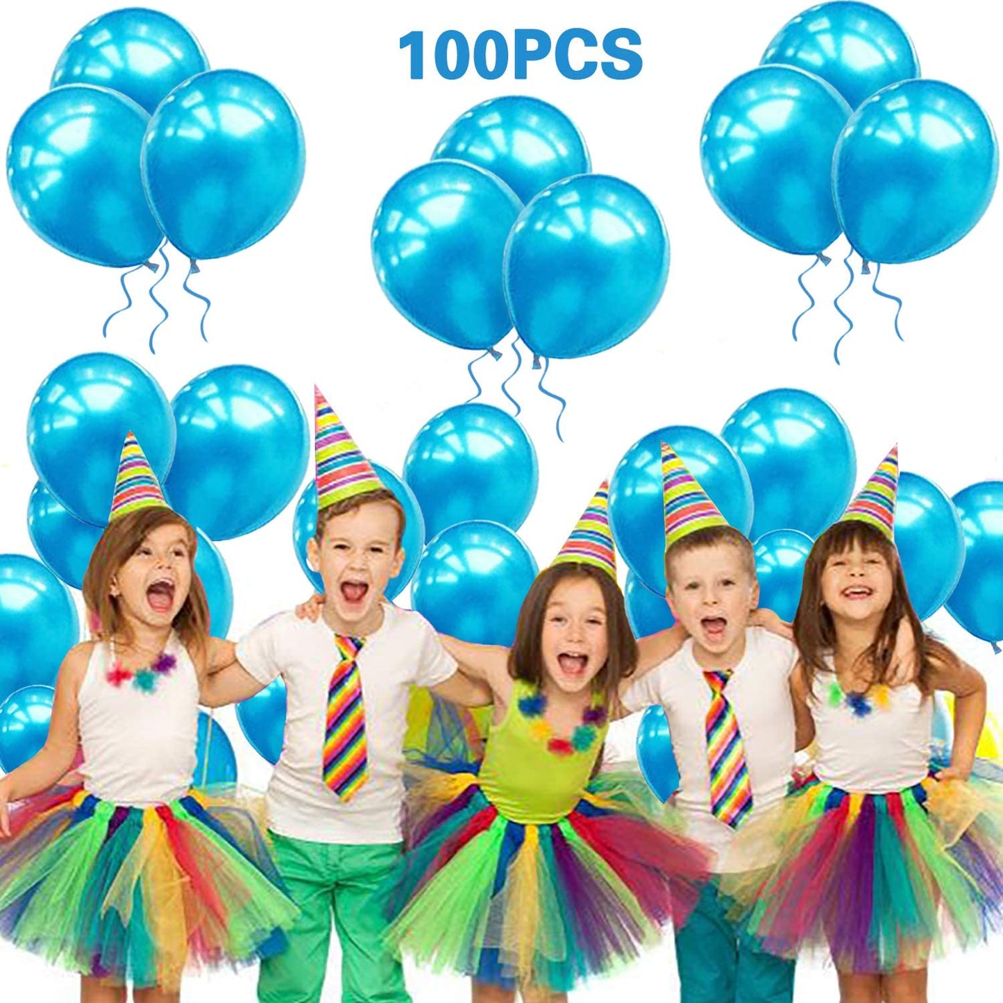 iZoeL Birthday Decoration Blue Balloons 100pcs Blue Latex Balloons 2 Rolls Balloons String for Baby Shower Wedding Boys Girls Birthday Party