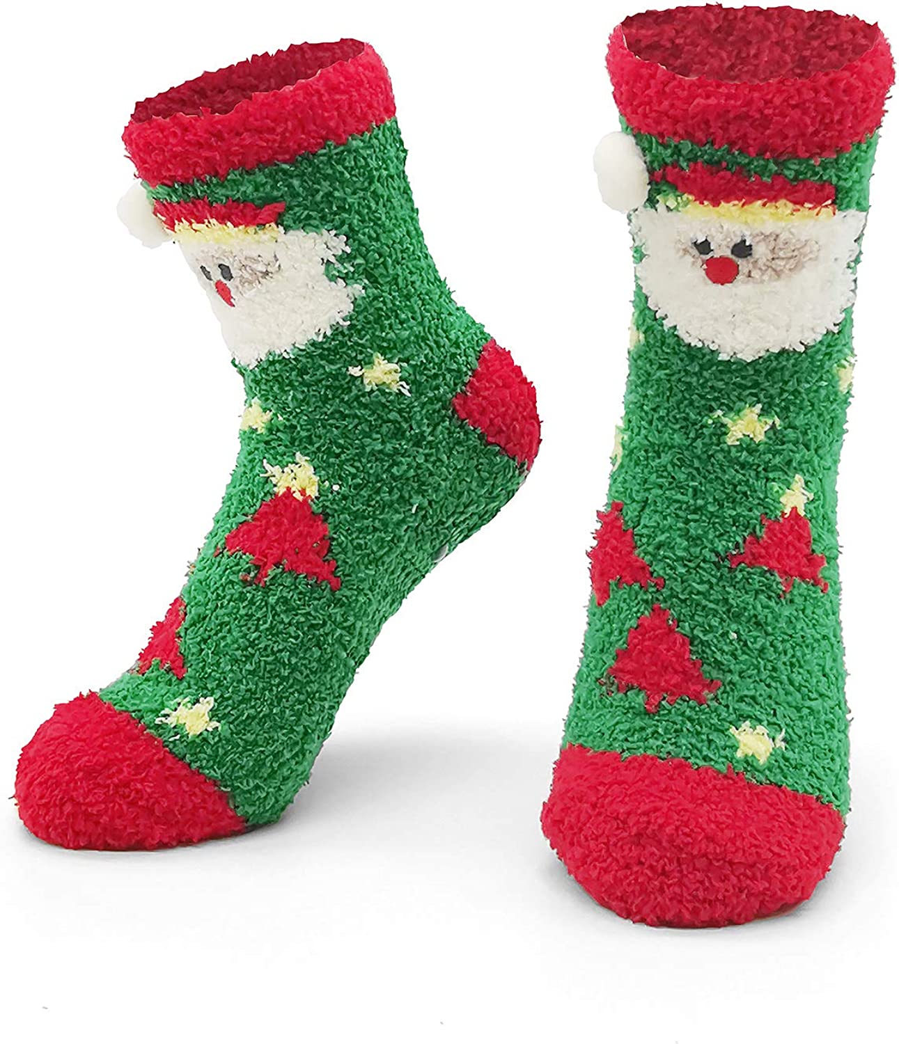 iZoeL Christmas Socks Women Girls Fluffy Animals Dog Socks Non Slip Kids
