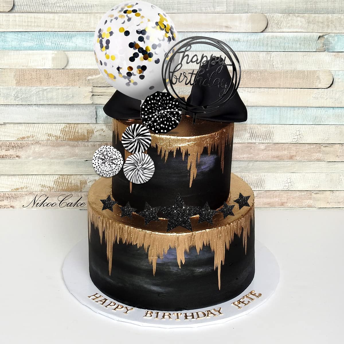iZoeL Black Cake Topper