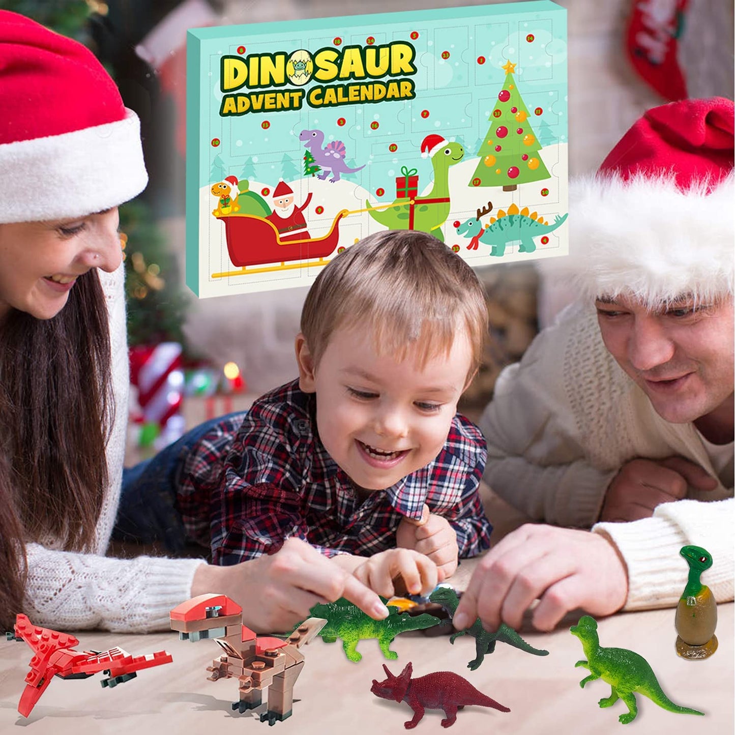 iZoeL Dinosaur Advent Calendar 2021 Boys Kids, Dino Figures, Stationery, Necklace, Keychains, Crayon, Brooch, Post-it Notes Christmas Countdown Days - 24 Xmas Surprise Gift