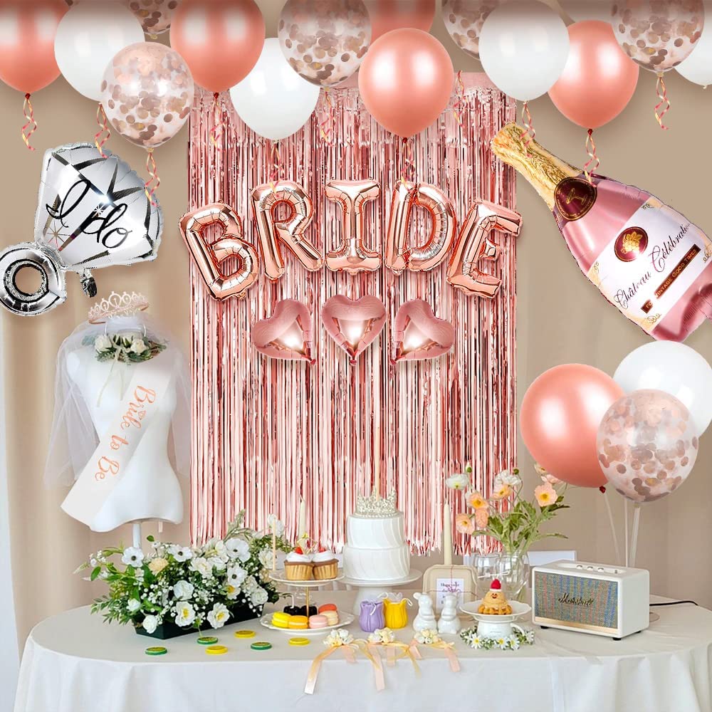 iZoeL Hen Party Accessories, Bride to Be Sash, Veil, Rhinestone Tiara, Hen Party Game Dare Cards, Foil Curtains, Champagne Ring Balloon, Tattoos, Hen Do Party Decoration Hen Party Bag Fillers