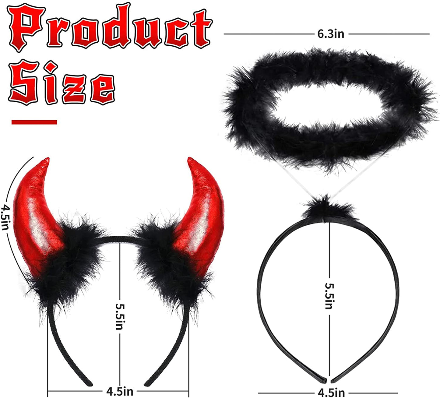 iZoeL Red Headband Black Headband -Carnival Costume for Girls Carnival Fancy Dress for Women Girls