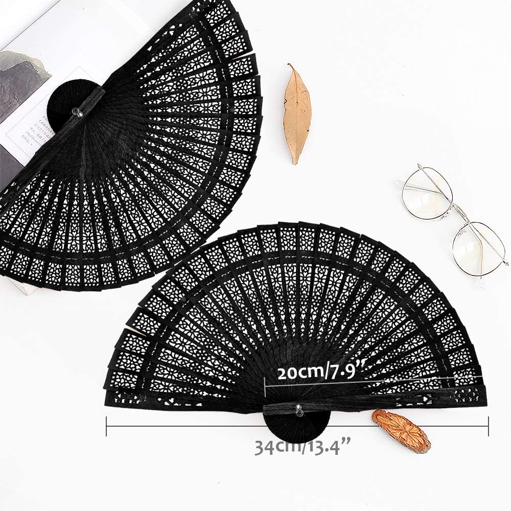 iZoeL Wooden Folding Fans Handheld Folding Fans 12pcs Beige Bamboo Fan Women's Hand Held Holding Fans for Wedding Birthday Party Decoration Walls Idea Gifts Dancing Prop Party Favor