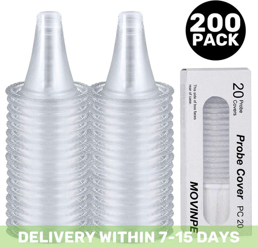 iZoeL 200 Counts Ear Thermometer Probe Covers/Refill Caps/Lens Filters for All Braun ThermoScan Models and Other Types of Digital Thermometers Disposable Covers