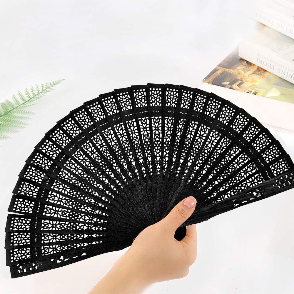 iZoeL Wooden Folding Fans Handheld Folding Fans 12pcs Beige Bamboo Fan Women's Hand Held Holding Fans for Wedding Birthday Party Decoration Walls Idea Gifts Dancing Prop Party Favor