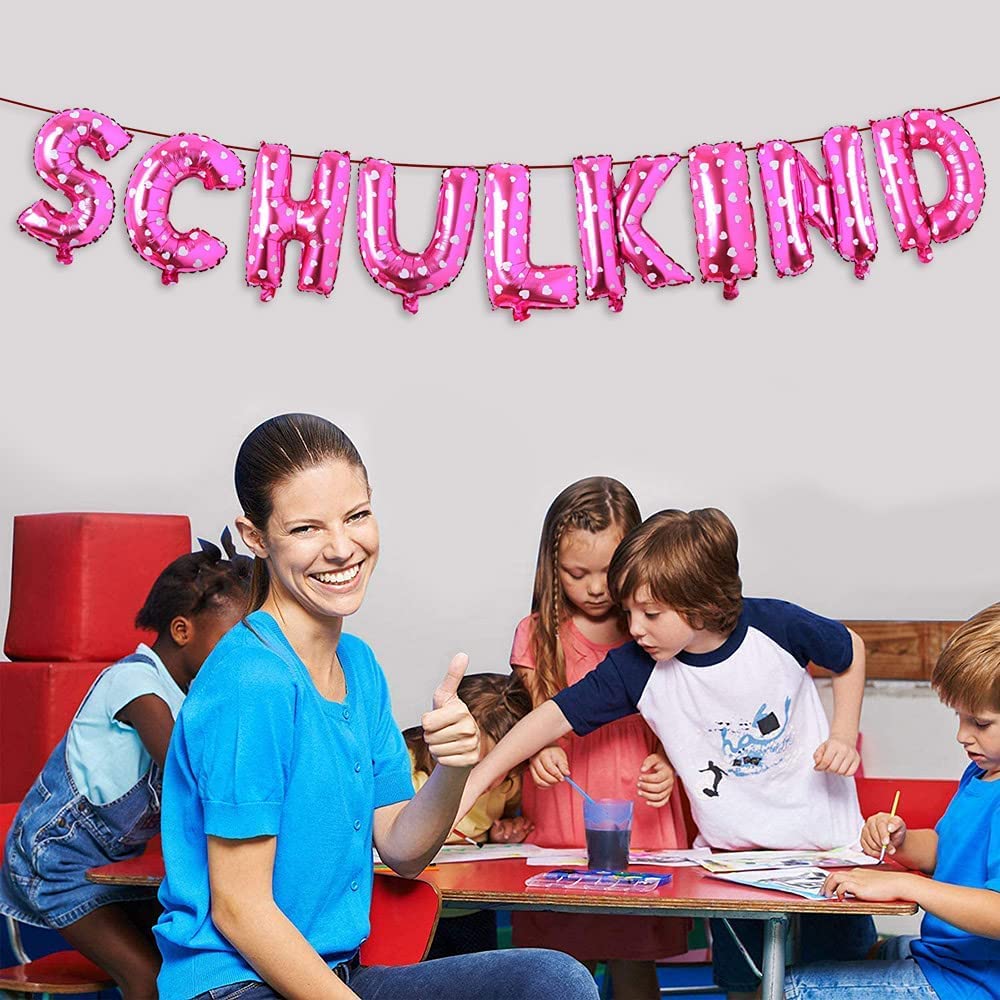 iZoeL Schuleinführung Schulanfang Einschulung SCHULKIND foil balloons rose latex balloons for girls 379-2