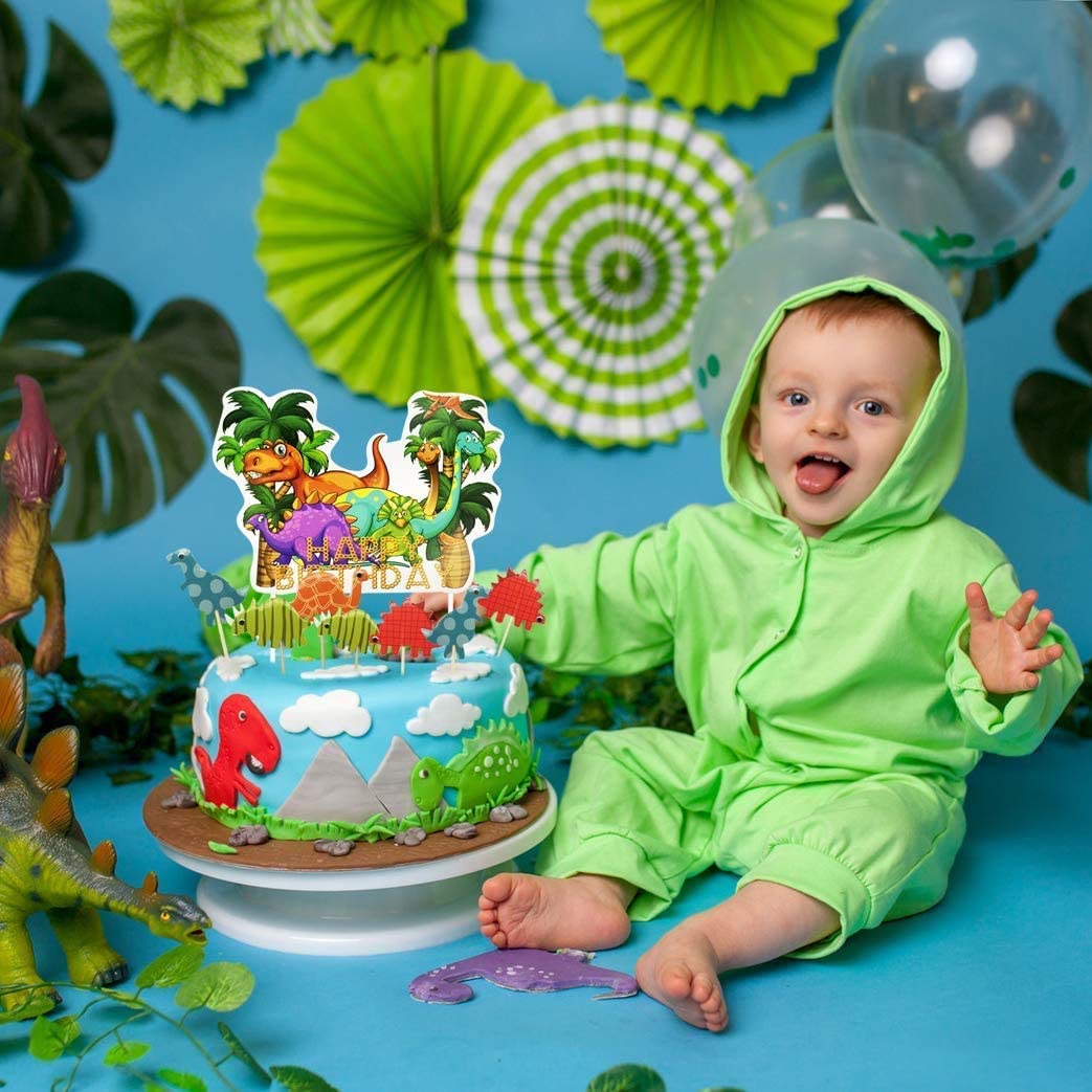 iZoeL 73pcs Dinosaur Cake Toppers for Boys, Dinosaur Cake Decorations Birthday, Happy Birthday Caker Topper - Girls Kids ungle Birthday Party Supplies Baby Shower - 1st 2nd 3rd 4th 5th 6th