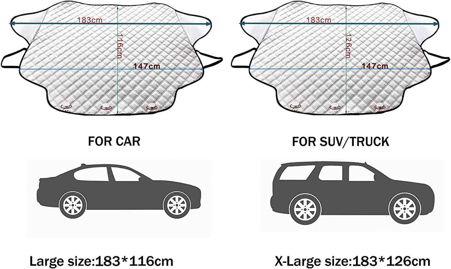 iZoeL Windshield Magnetic Snow Cover Winter Windscreen Protector Frost Ice Guard Full Protection Car Cover (XL Size 147 * 126cm)