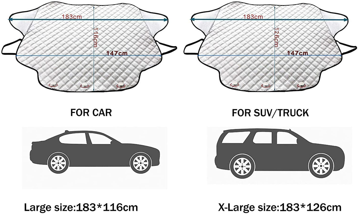 iZoeL Windshield Magnetic Snow Cover Winter Windscreen Protector Frost Ice Guard Full Protection Car Cover (XL Size 147 * 126cm)