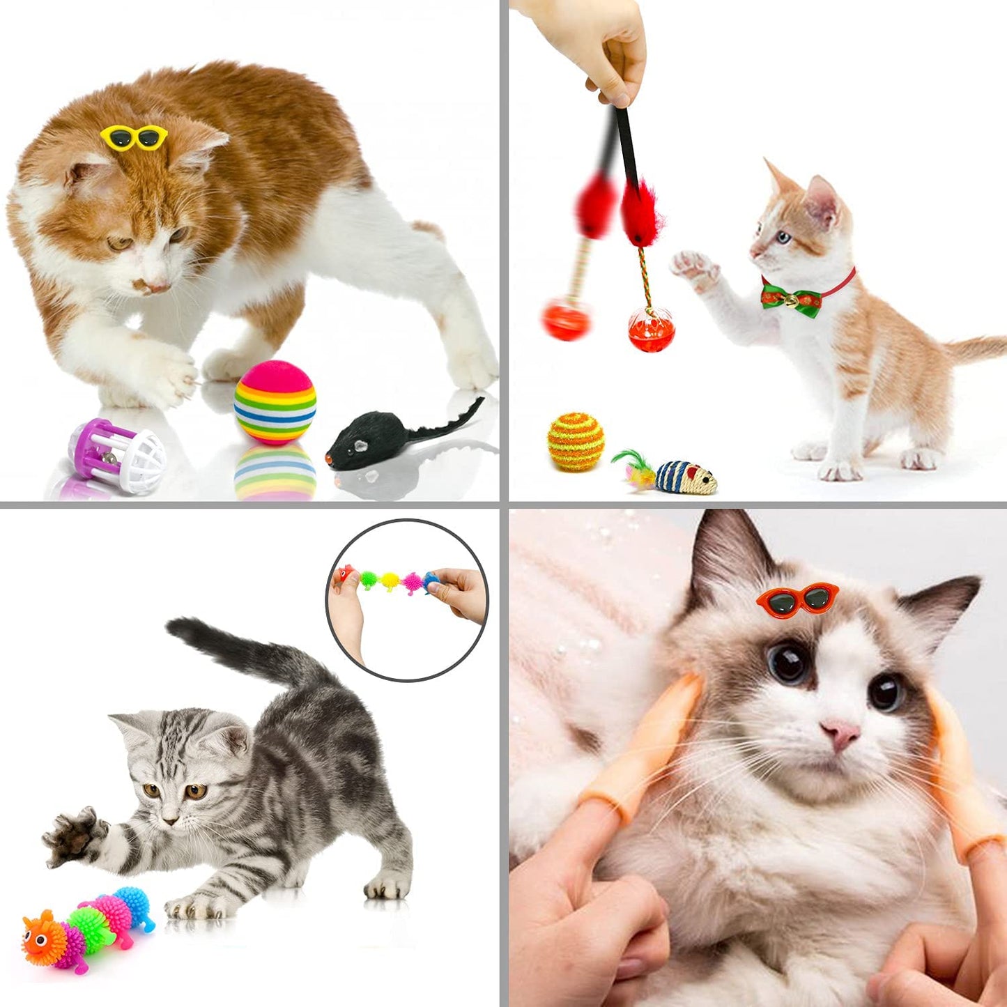 iZoeL Cat Toys Advent Calendar 2021 Christmas, 24Pcs Interactive Cat Toys - Christmas Collars Bow Tie, Fish, Fake Mouse, Bell Balls and Column Bell Toys, for Cats