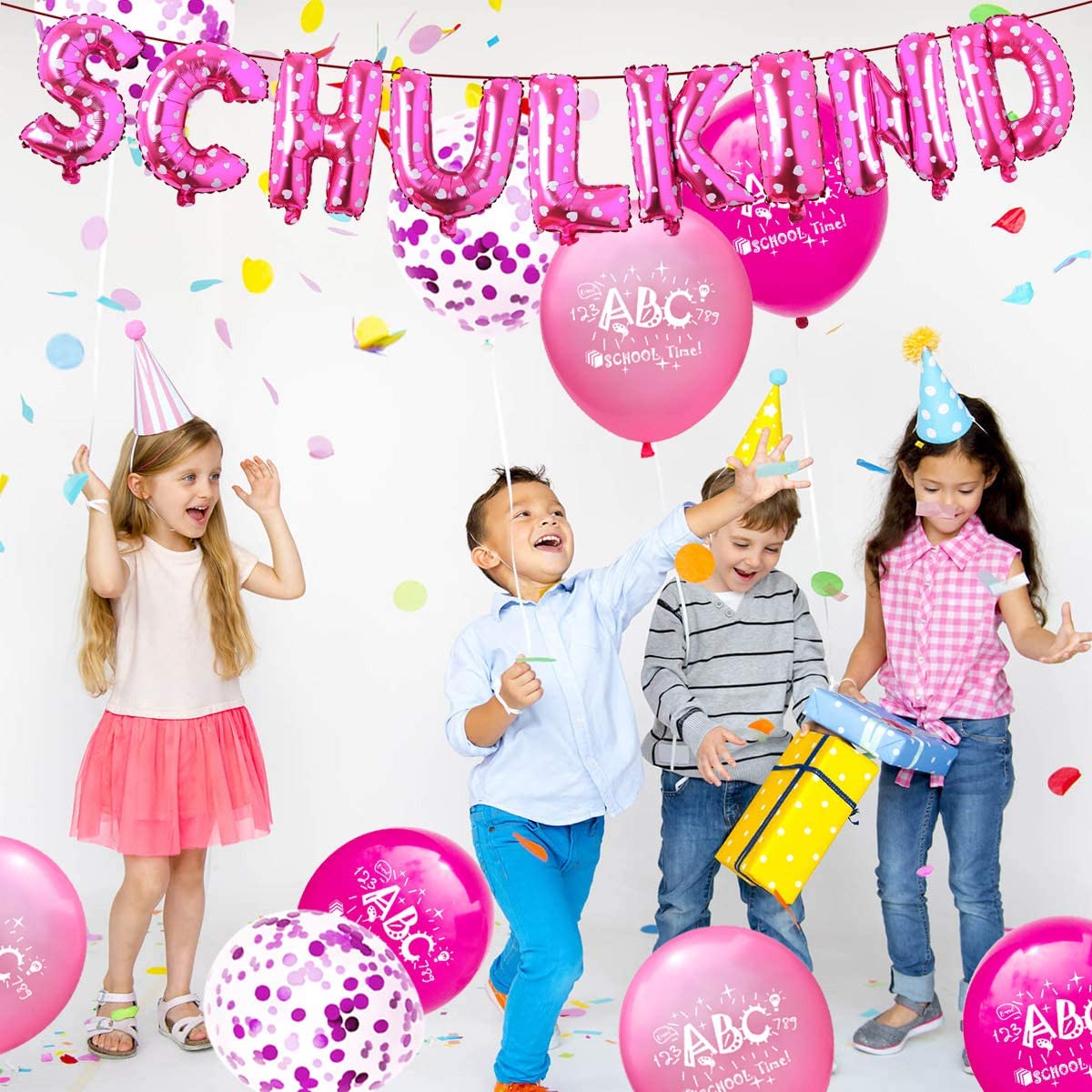 iZoeL Schuleinführung Schulanfang Einschulung SCHULKIND foil balloons rose latex balloons for girls 380-2