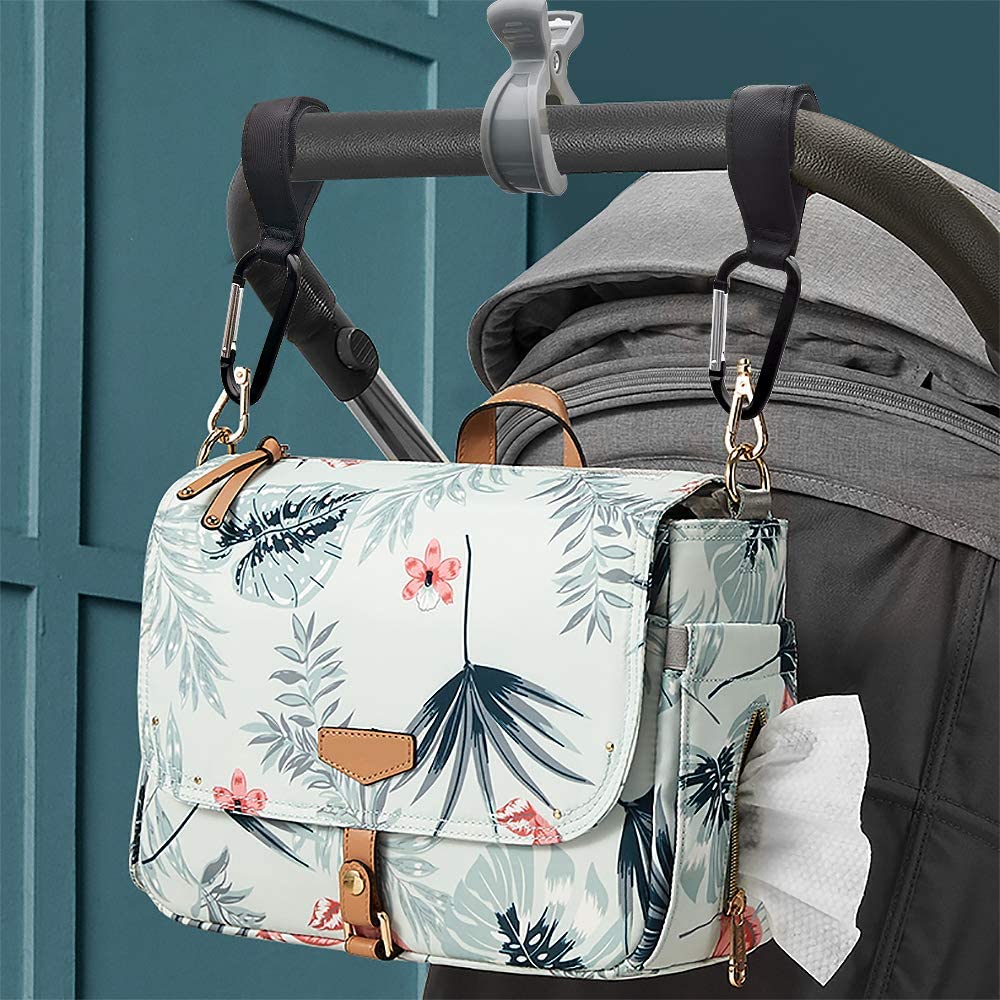 iZoeL Stroller Hooks & Buggy Clip Set 6 Clips Clasps & 2 Hooks Gripper to Hook Muslin Blankets Toys Nursing Cover, Pram Toy Holder, Blanket Clamp (2 black+2 grey+2 white)