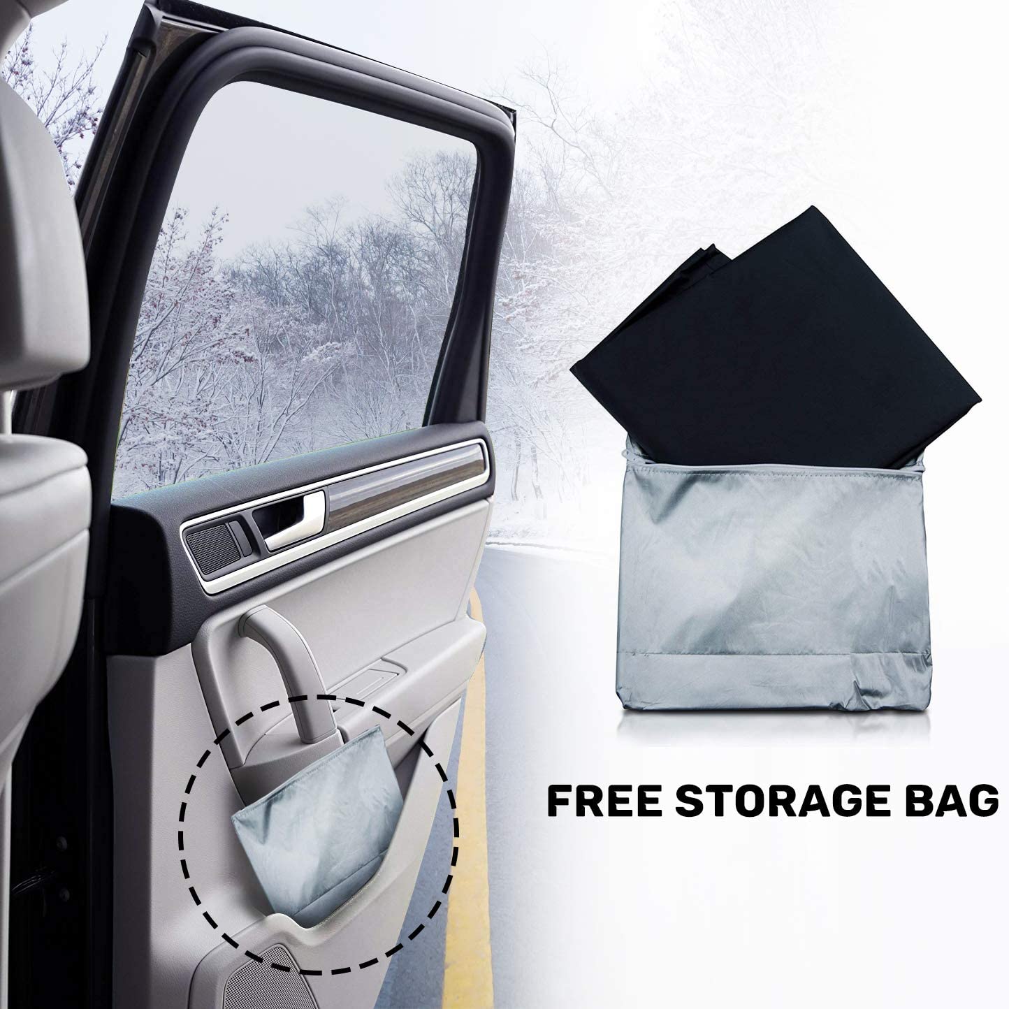 iZoeL Car Windscreen Rear Cover, Car Windshield Snow Cover, Snow Cover, Windscreen Protector Ice Full Protection Winter Cover Foil (SUV VANS Truck Size)
