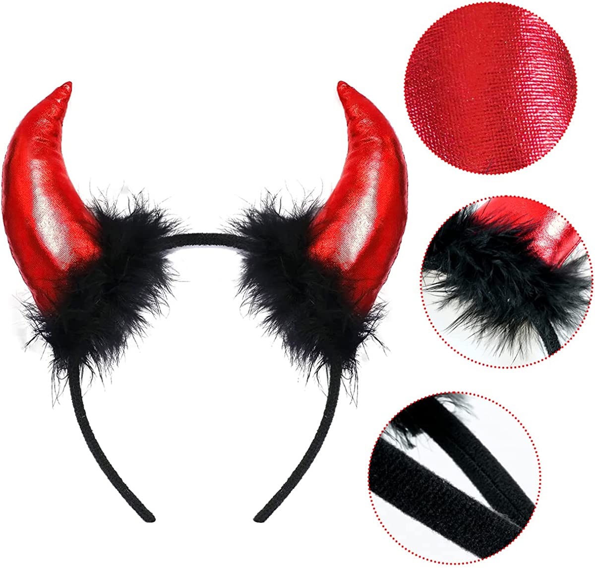 iZoeL Red Headband White Headband -Carnival Costume for Girls Carnival Fancy Dress for