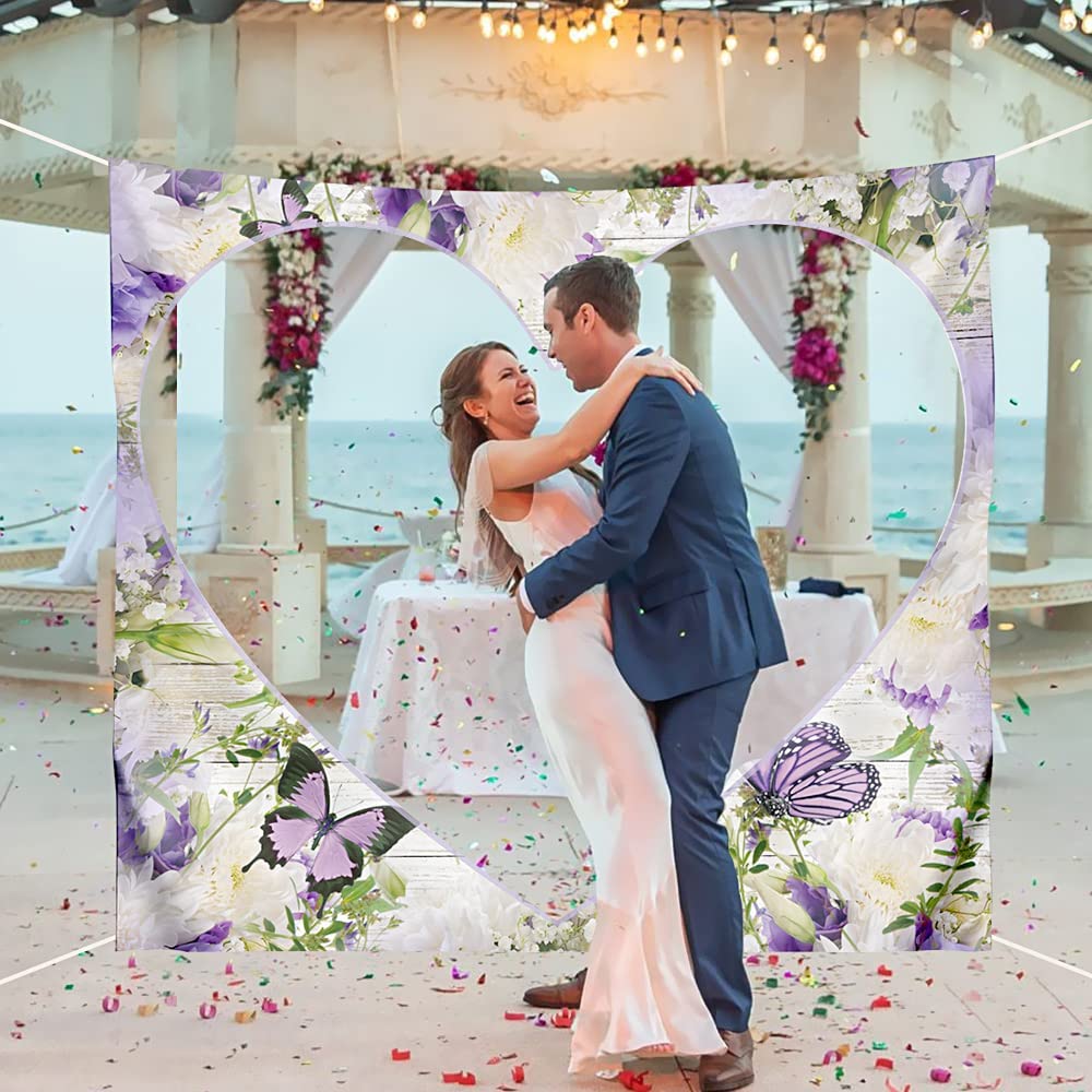 iZoeL Hochzeitsherz zum Ausschneiden 200x180cm Hochzeitslaken Brautpaar Herz große Bettlaken mit 2 Scheren, Hochzeitsspiel, Herz im Bettlaken, Hochzeitstuch
