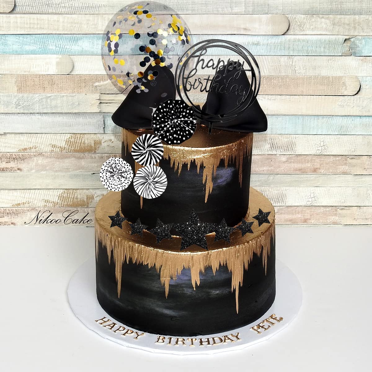 iZoeL Black Cake Topper