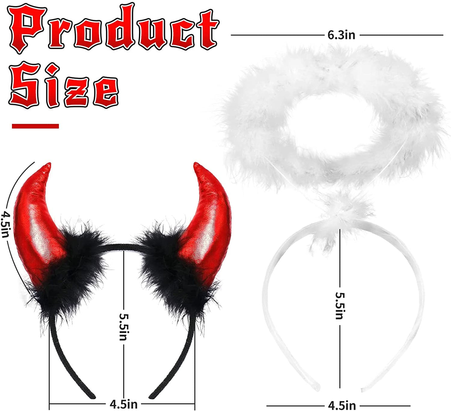 iZoeL Red Headband White Headband -Carnival Costume for Girls Carnival Fancy Dress for