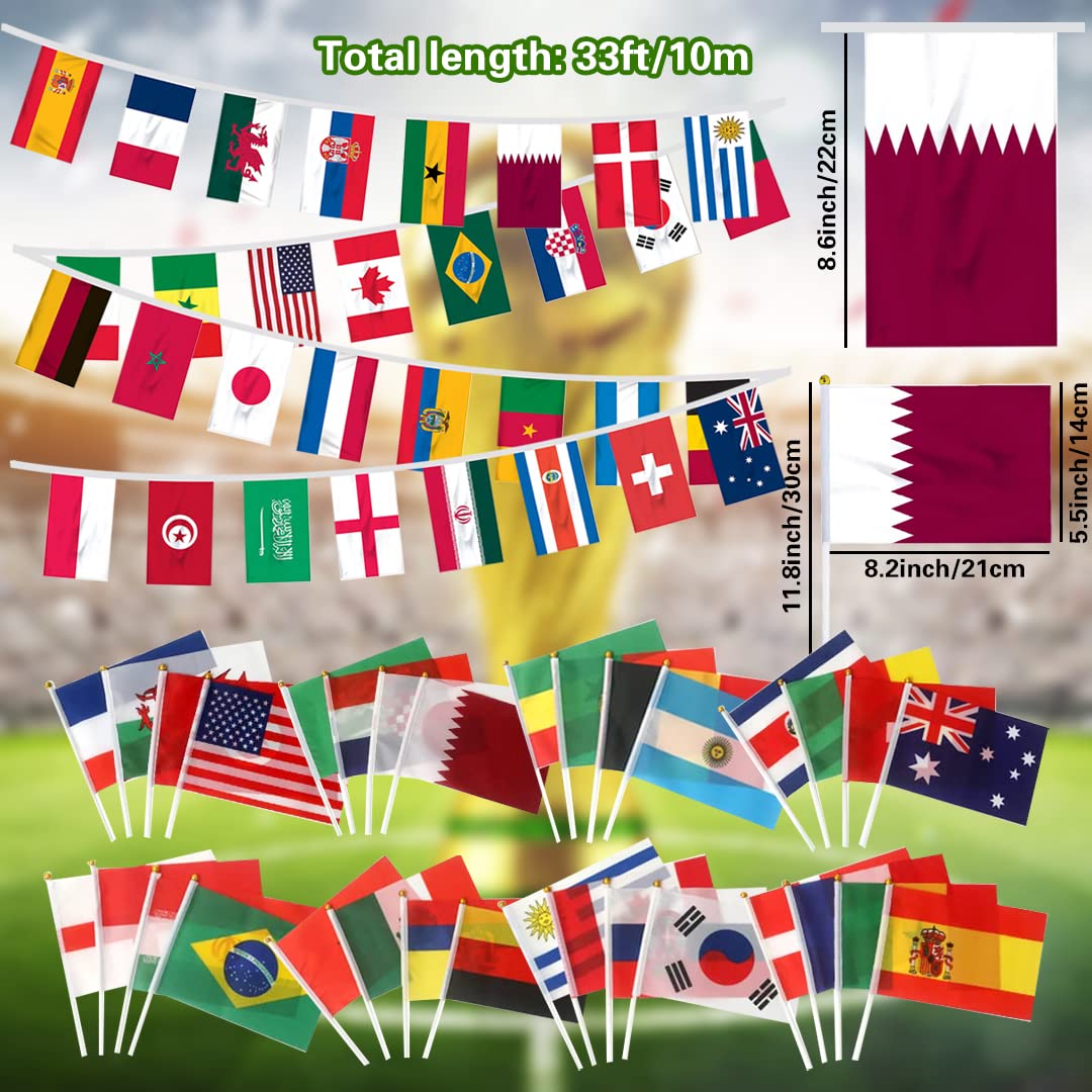 String flag + big national flag + 32 hand-waving flags…