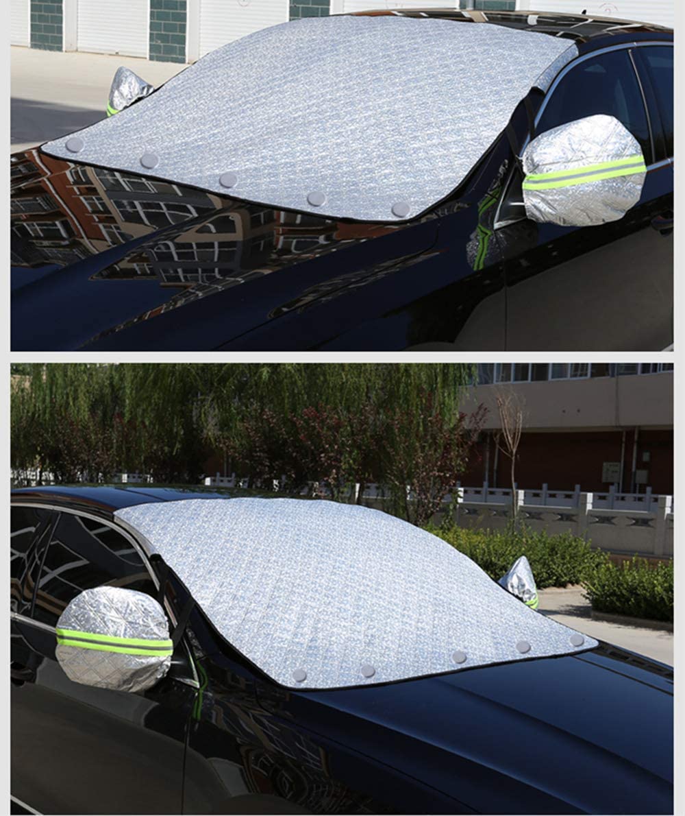 iZoeL Car Windscreen Cover with magnets for Frost Snow Ice Sun Shade 2 Hooks Universal for SUV Car Trucks