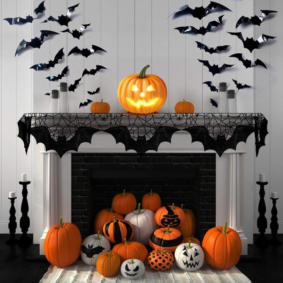 iZoeL Ghost Halloween Decorations Balloon, Floating Ghost Flying Bat Happy Halloween Banner Hanging Swirl Spooky Balloons, Halloween Night Party Props for Outdoor Indoor Yard Haunted House (Brown)