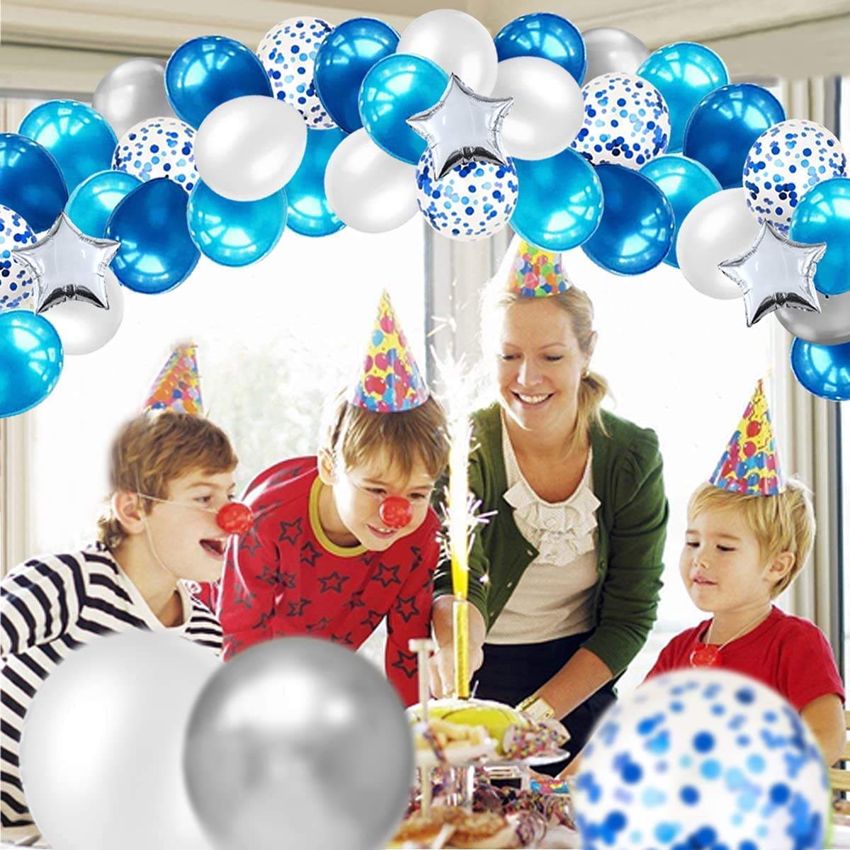 iZoeL Party Balloons 40 Blau Confetti Balloon for Helium Birthday Wedding Baby Shower Decoration