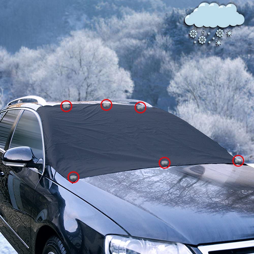 iZoeL Windshield Magnetic Snow Cover Winter with 6PCS Magnets, Windscreen Protector Frost Ice Guard Full Protection Car Cover (Standard Car L Size 120 * 210cm) for SUV Truck and normal Car