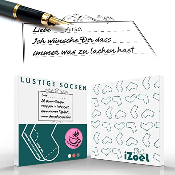 iZoeL Funny Socks Wenn Du Das Lesen Kannst Bring mir Schokolade Kaffee Lustige Adventskalender Weihnachten Valentine