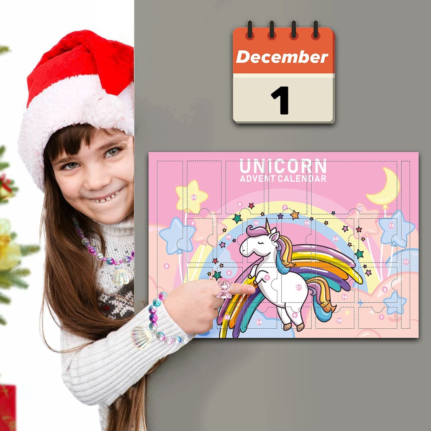 iZoeL Unicorn Advent Calendar 2021 Girls Christmas, 24 Days Novelty Gifts, Jewelry, Unicorn Accessories, Coin Purse, Countdown Days to Christmas Holiday, Xmas Surprise Gift for Girls Kids