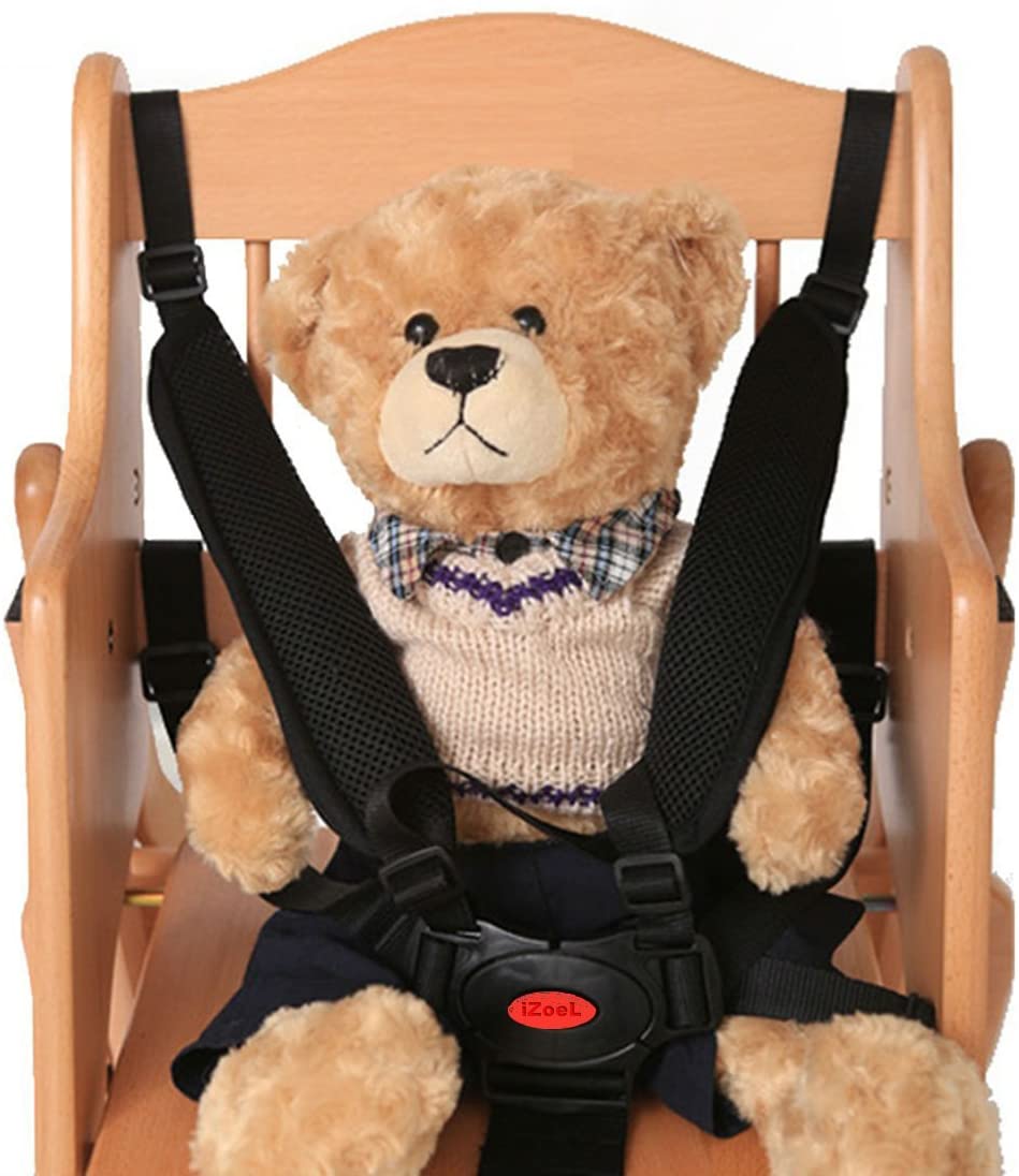 iZoeL 5 Point Car Seat Anti Escape Harness Baby Seat Belt High Chair Straps with Shoulder Pads Adjustable for Highchairs Buggy Pushchair - Protect children