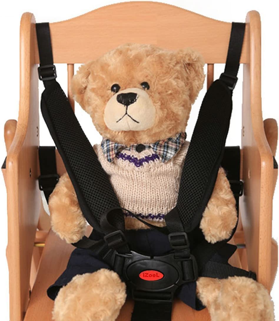 iZoeL 5 Point Car Seat Anti Escape Harness Baby Seat Belt High Chair Straps with Shoulder Pads Adjustable for Highchairs Buggy Pushchair - Protect children