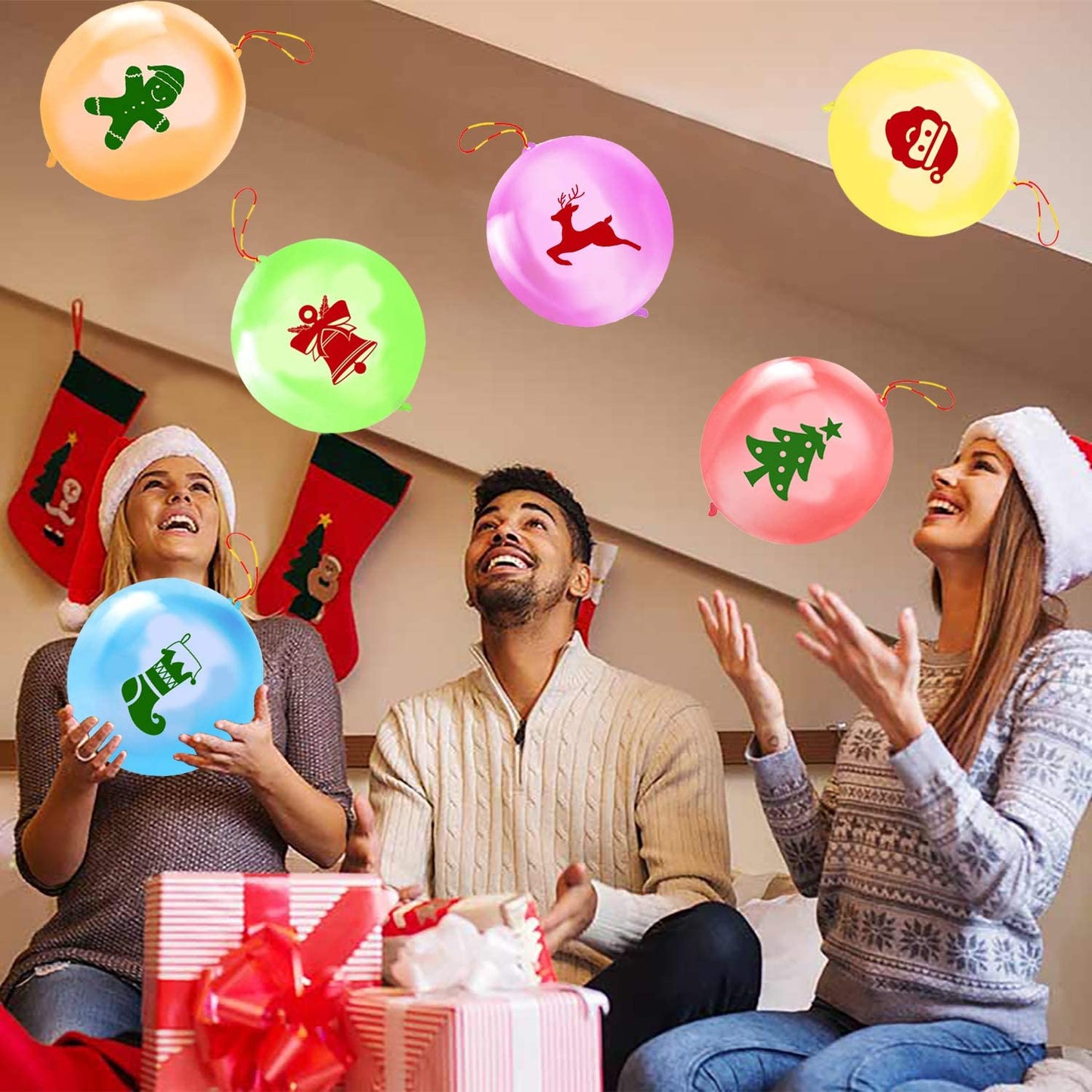 iZoeL 36pcs XL Christmas Party Punch Balloons Party Bag Filler for Kids Children Game Party Pack Punching Balloon Birthday Party Favor Supplies New Year Party