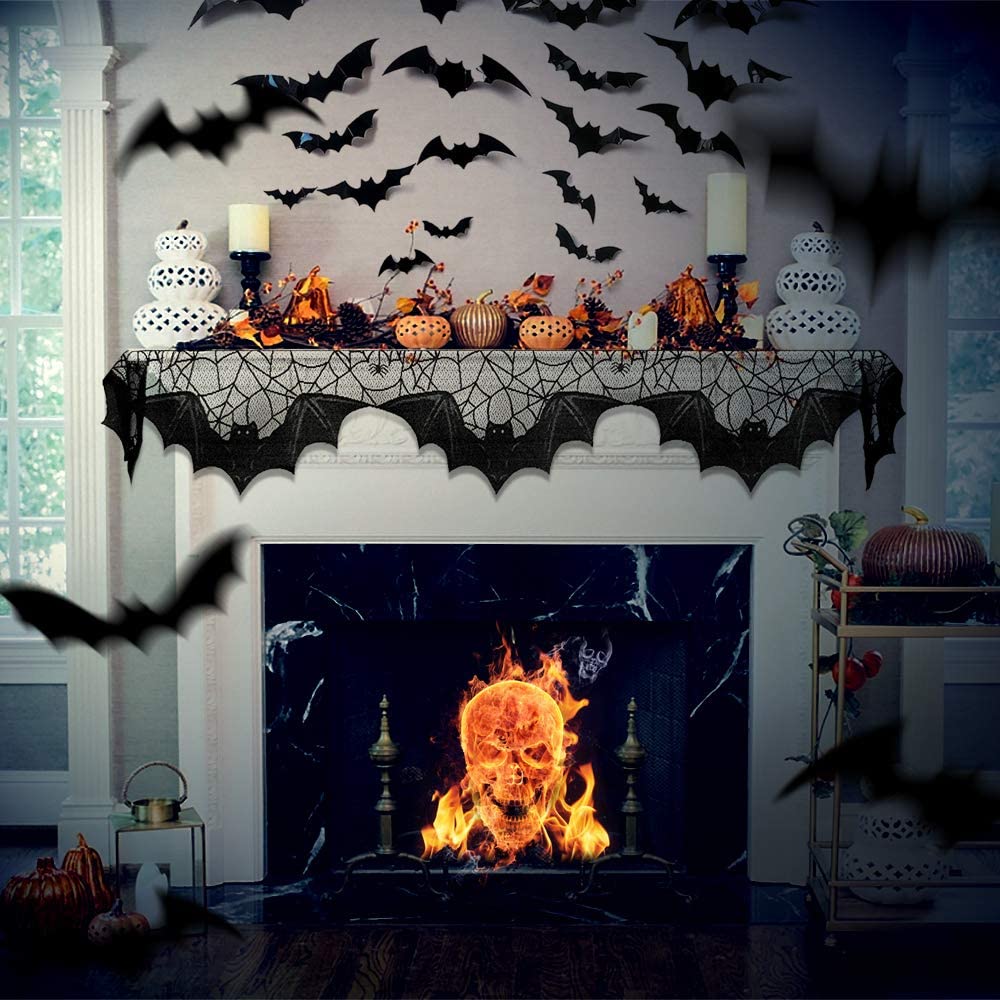 iZoeL Ghost Halloween Decorations Balloon, Floating Ghost Flying Bat Happy Halloween Banner Hanging Swirl Spooky Balloons, Halloween Night Party Props for Outdoor Indoor Yard Haunted House (Brown)