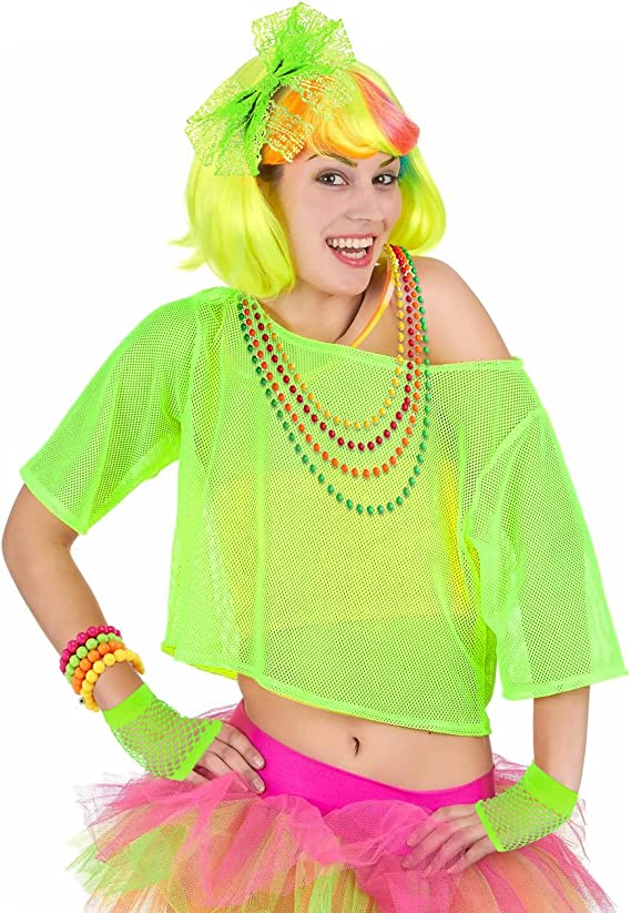iZoeL 80s Fancy Dress for Women Halloween Costumes for Girls 80s Accessories Costume Outfits - 80s Top Headband Gloves Leg Warmers Necklace