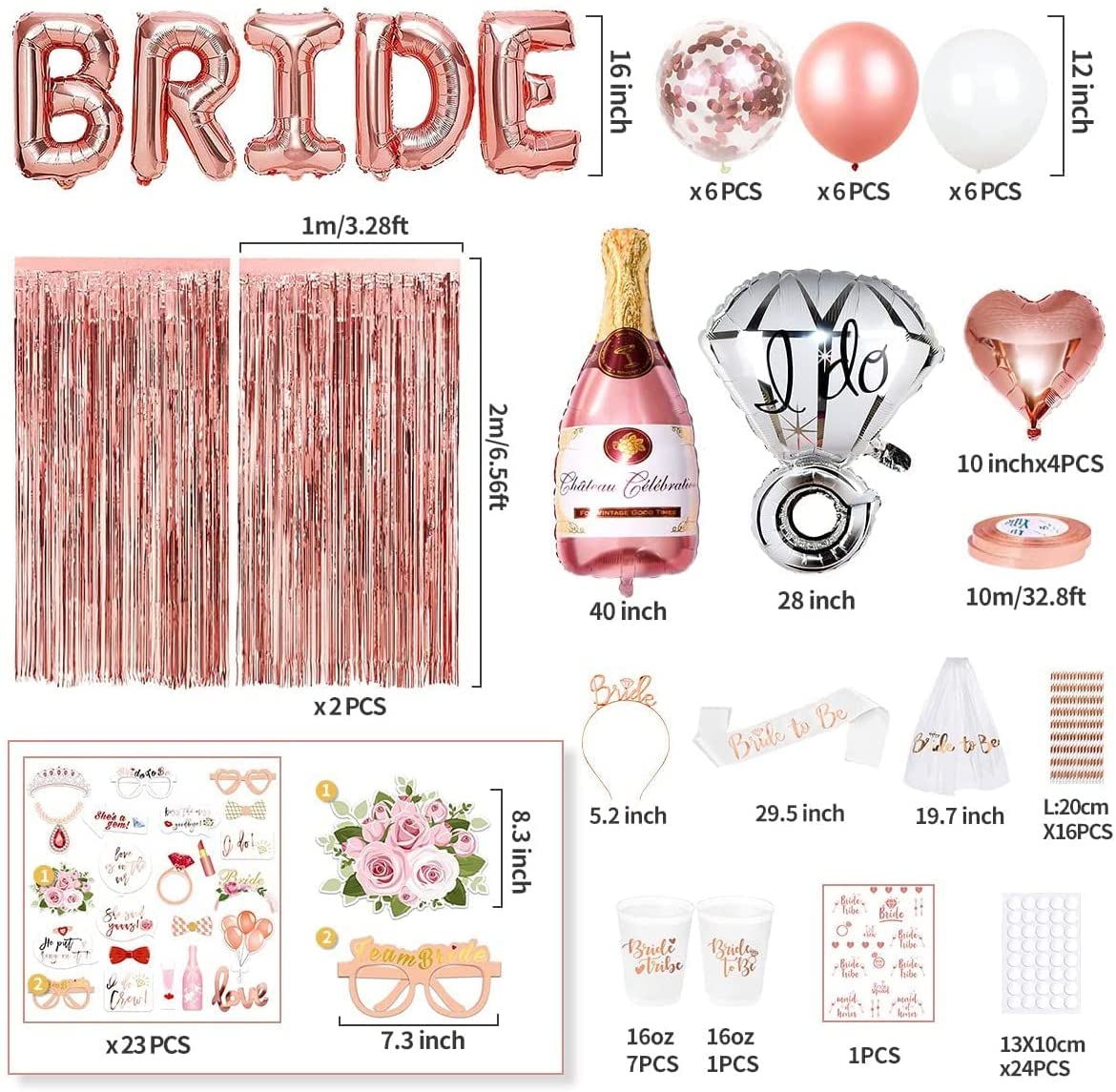 iZoeL Bride Party Decoration,Cup,Straw