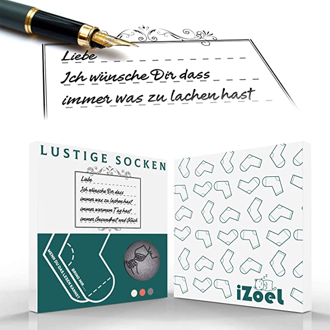 iZoeL Funny Socks Wenn Du Das Lesen Kannst Bring mir Schokolade Kaffee Wein Lustige Adventskalender Weihnachten Valentine Geschenk